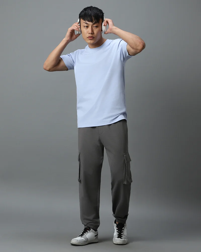 bewakoof  Men's Grey Oversized Cargo Warm Joggers for Men | Best Price UAE